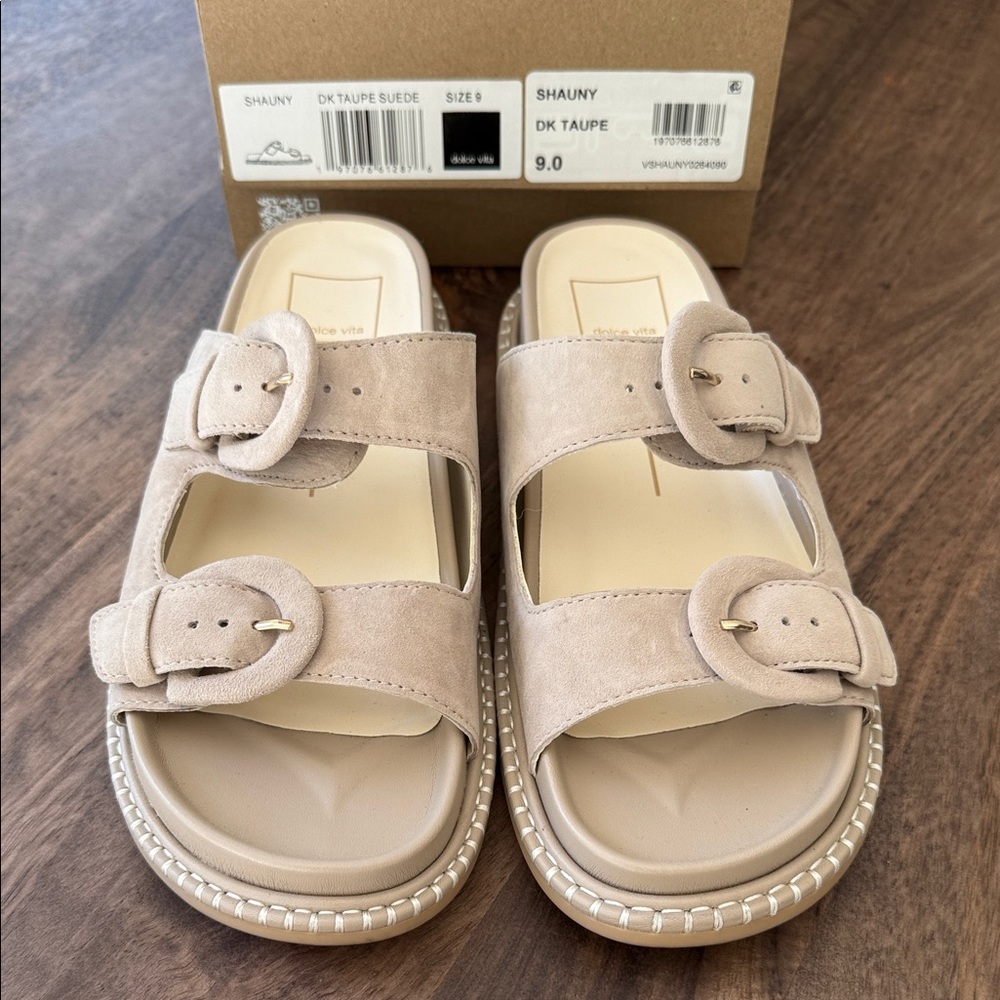 Dolce Vita Taupe Suede Sandals